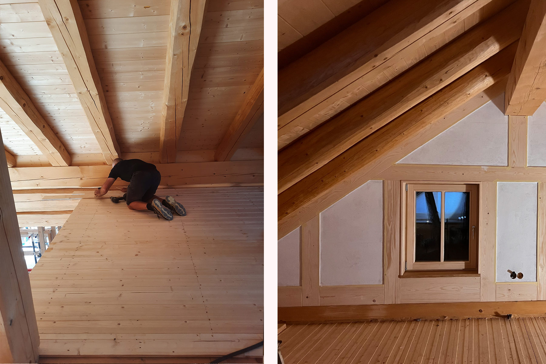 Arbeiten am Loft im Chalet